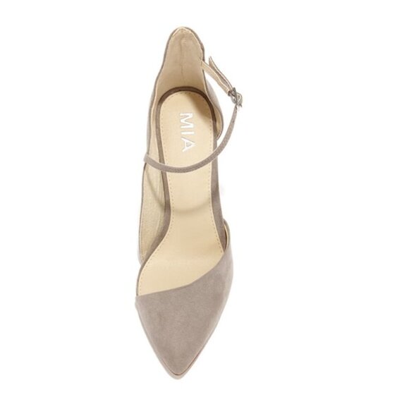 Mia Mona Grey Suede D'Orsay Heels 7.5 - Picture 7 of 13